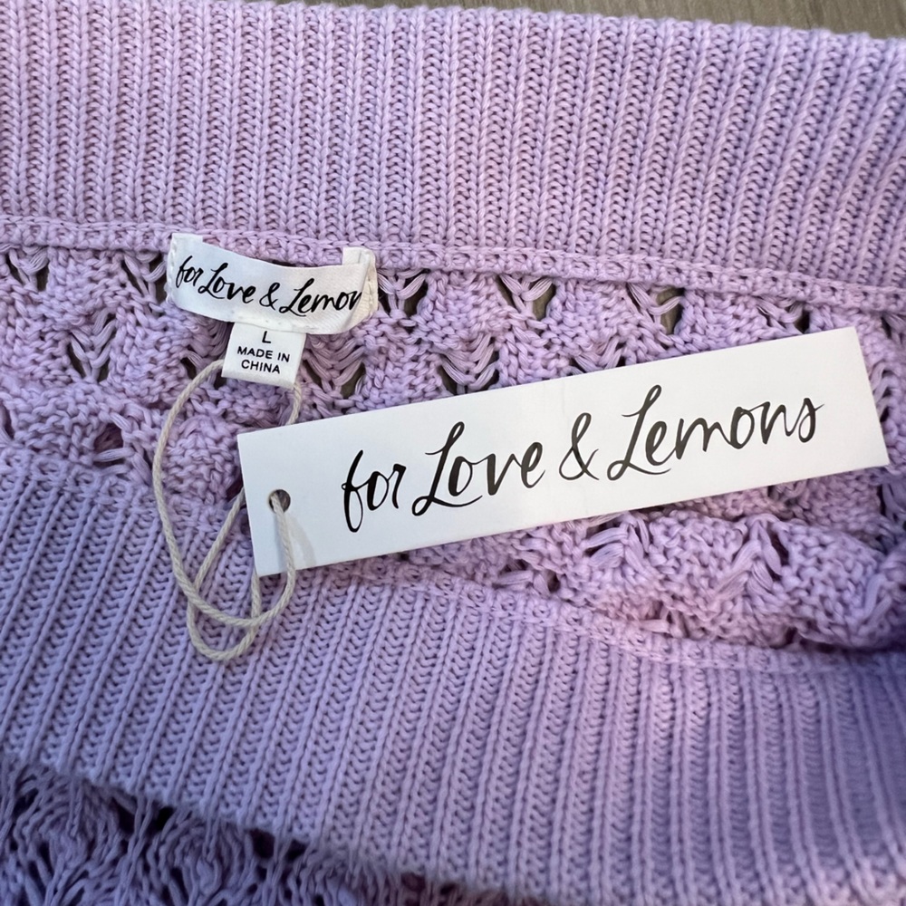 For Love And Lemons Lilac Knit Skirt Size L - Picture 4 of 4